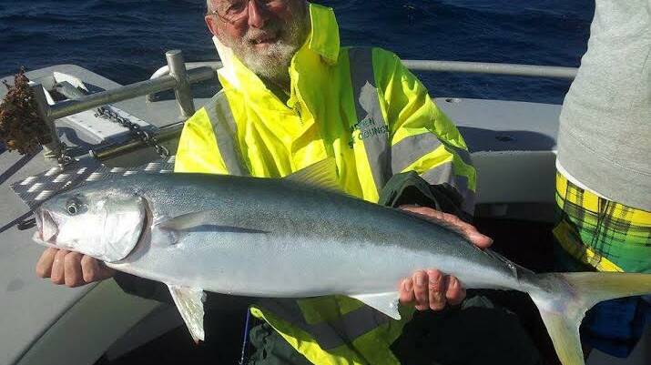 YESTERDAY KING: Rodney on Charter Fish Narooma boat Playstation with his nice kingfish yesterday.