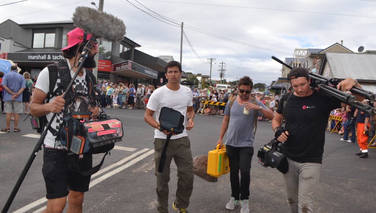 RCA CREW: The River Cottage Australia production crew including director Callum Webster out working at the Bermagui Seaside Fair last month. 