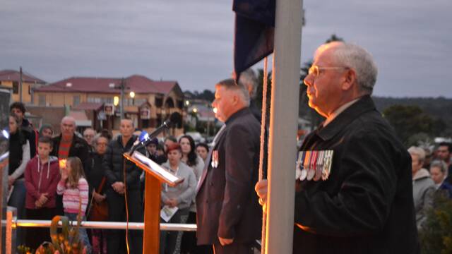 RSL LEADERS: Bermagui RSL sub-branch vice president John Lazzaro and president Neville Staehr in the background. 