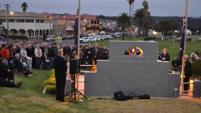 DAWN SERVICE: The scene was set for the Bermagui dawn service at the Bermagui War Memorial.