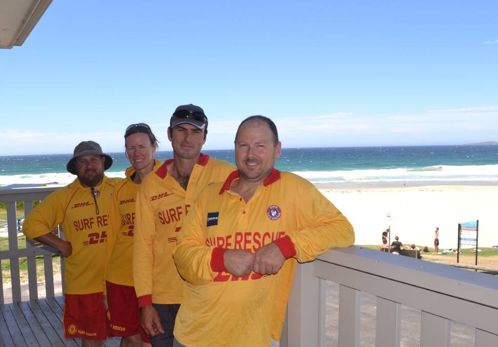 SURF AWARD: F-Patrol members who recently received the a NSW Branch Winner of Rescue of the Month award were Stan Gorton, Kim Newbold, Rod Patmore and Glenn Bywater, who on the day was relieving for patrol captain Roger Adams. 