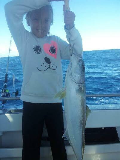 YESTERDAY KING: Tiana on Charter Fish Narooma boat Playstation with his nice kingfish yesterday.