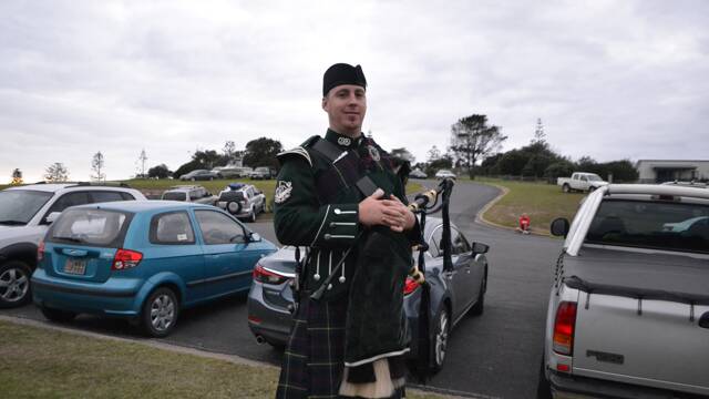 PIPER PERFORMS: Another attendee of note was the piper Jesse Hardy of Quaama, who has attended the Bermagui dawn service for many years.