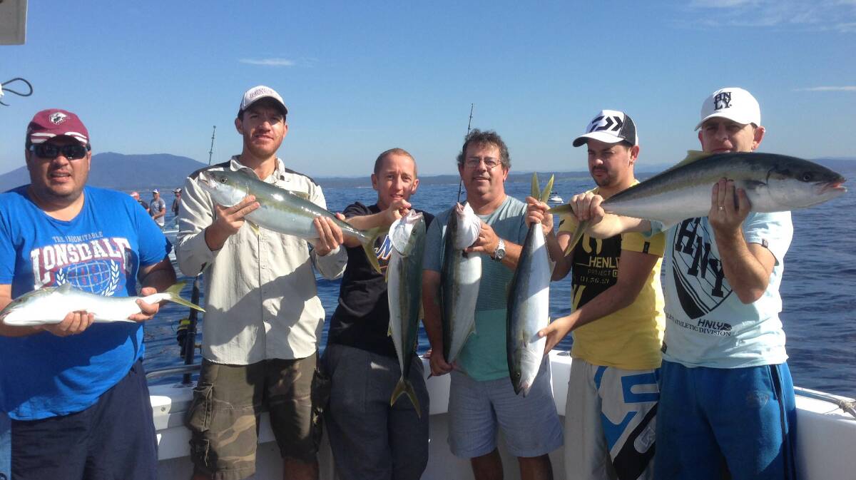 GOOD FRIDAY KINGS: Wazza and Simon from Lighthouse Charters let us know that they were on the kingfish again this morning. On board were Ross and Steve from Young, NSW and Charlie, John, Kevin and Daniel from Sydney.
