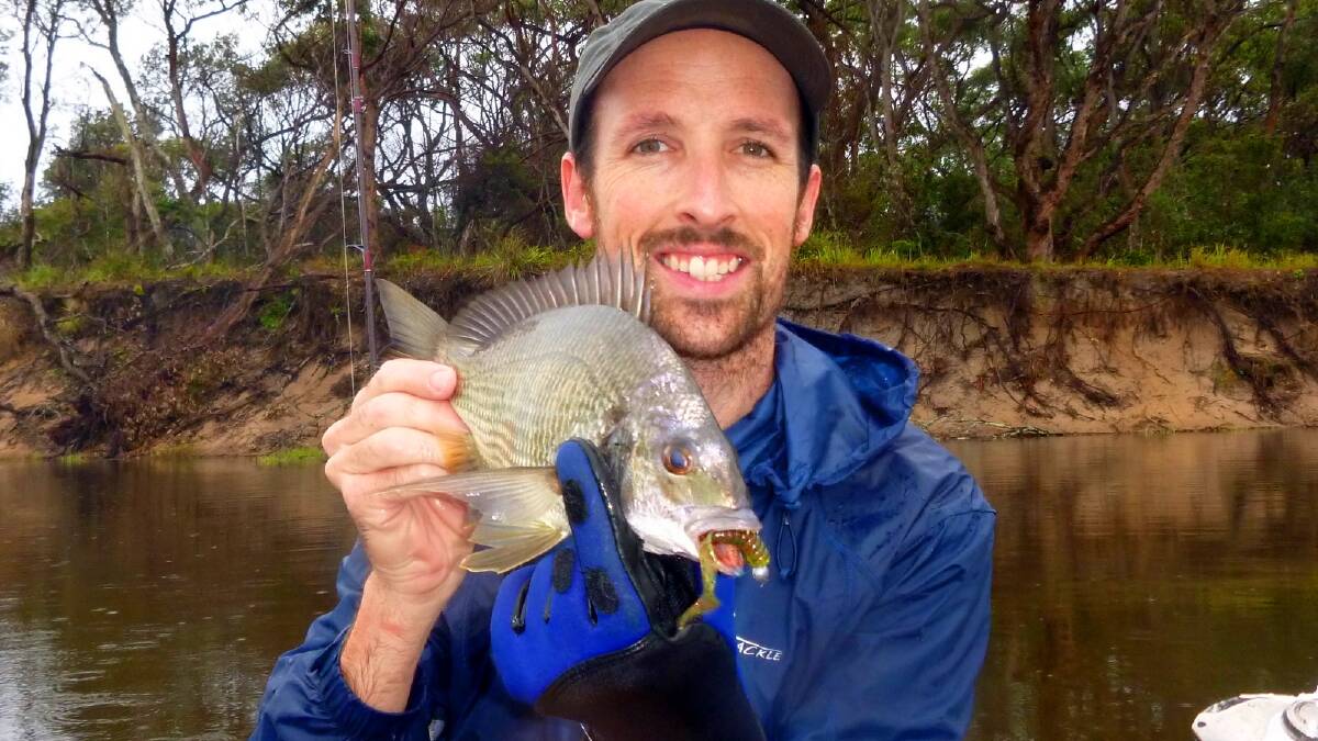 FLOODING BREAM:  Grahame Fifield snuck into Meroo Lake to sample the excellent bream fishing on offer. 