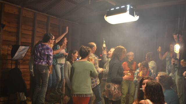 ON SET: Another action shot from the party scene in the IFSS short film that was shot at Central Tilba over the past week by writer, director, producer Kate Halpin. Photo Stan Gorton 