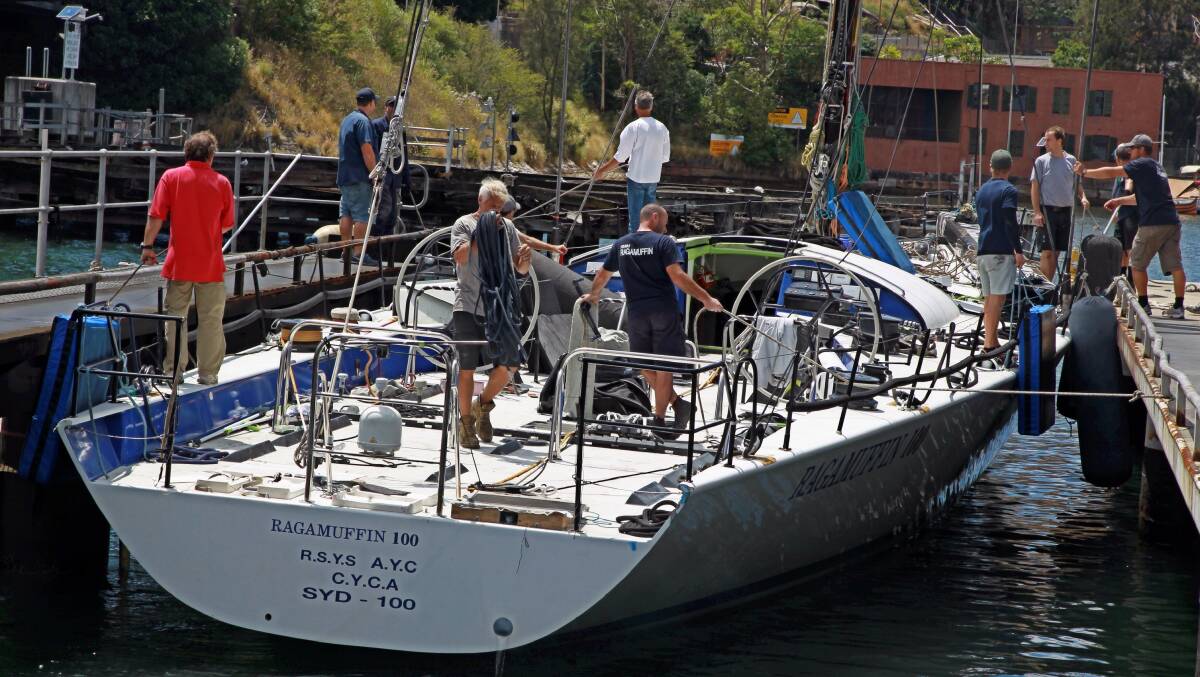 Sydney to Hobart veteran and property developer Syd Fischer pictured with his boat Ragamuffin 100 at Rozelle.
December 17 2013