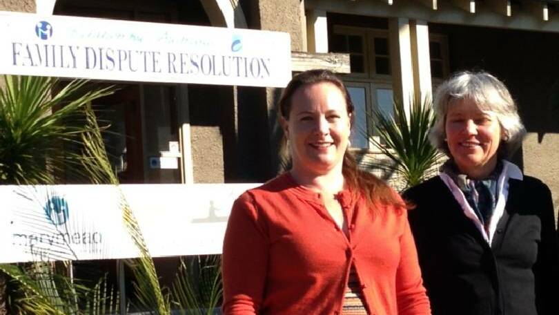 RESOLUTION HELP: Moruya based counsellor Jenni Kew with Gisela Pullen-Gordon, coordinator Canberra & Regional Family Dispute Resolution Program, outside Relationships Australia’s Moruya office.