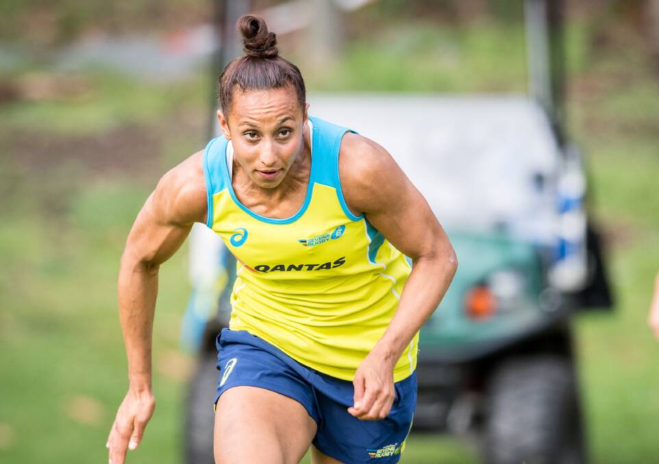 GOING FOR GOLD: Batemans Bay's Cassie Staples has been named in the Australian women's rugby sevens side for the Commonwealth Games on the Gold Coast next month. Photo: rugby.com.au.