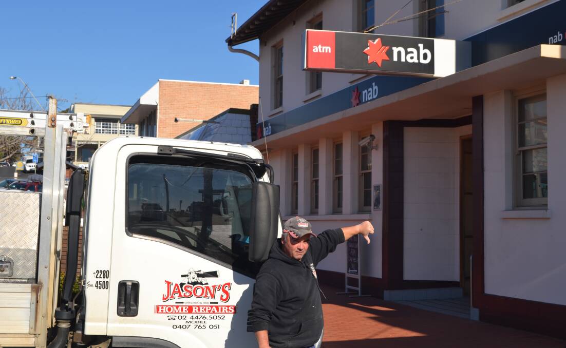 Narooma small-business owner Jason Hextell isn't happy with the NAB's impending closure of the Narooma branch.