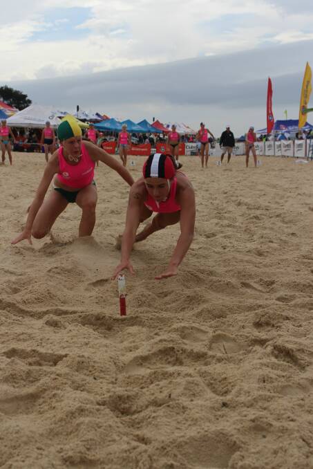 Narooma's Elli Beecham competed in the under 15s beach sprints and beach flags.