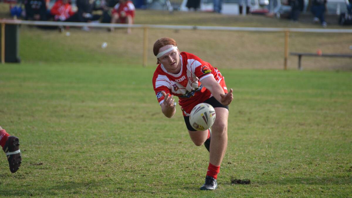 IT'S IN: Joseph Scrymgeour scored a try in the Narooma Devils' 22-20 loss to the Bega Roosters on Sunday.