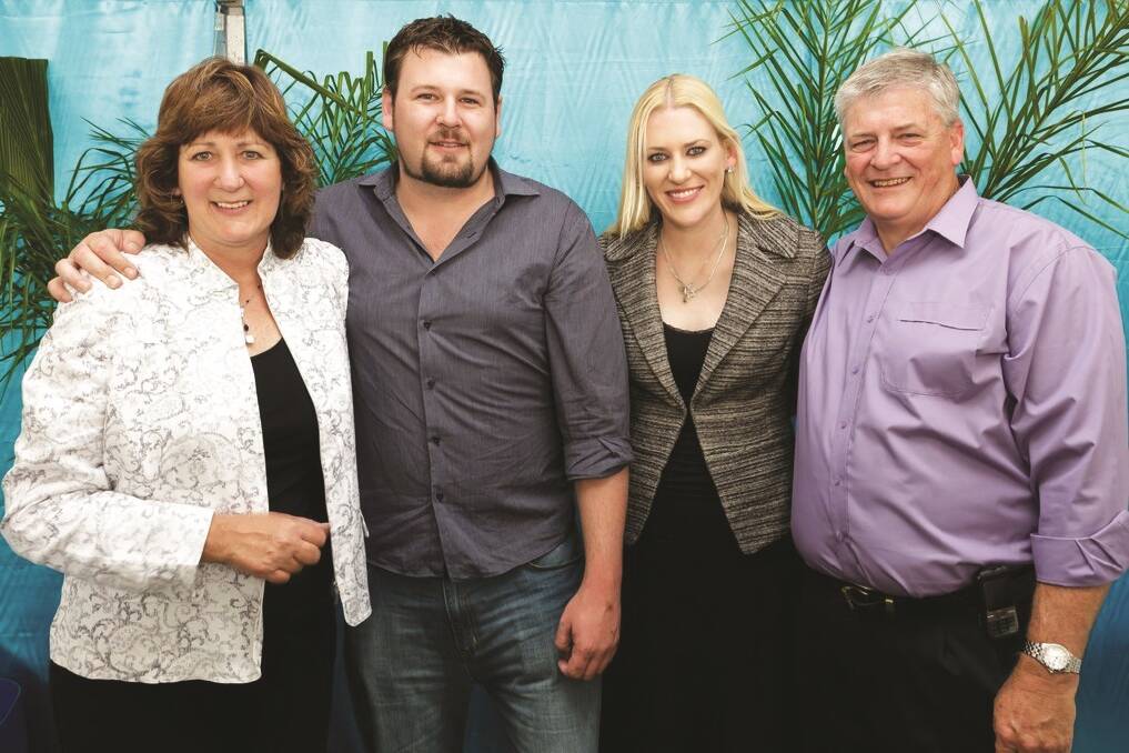 Lauren Jackson (third from left) with her parents Maree and Gary, and her brother Ross. Photo: Supplied.