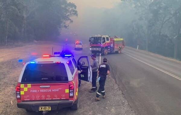 The Coolagolite Road fire had burnt through almost 6000 hectares on the South Coast by the morning of Wednesday, October 4. Pictures by Fire and Rescue NSW, RFS