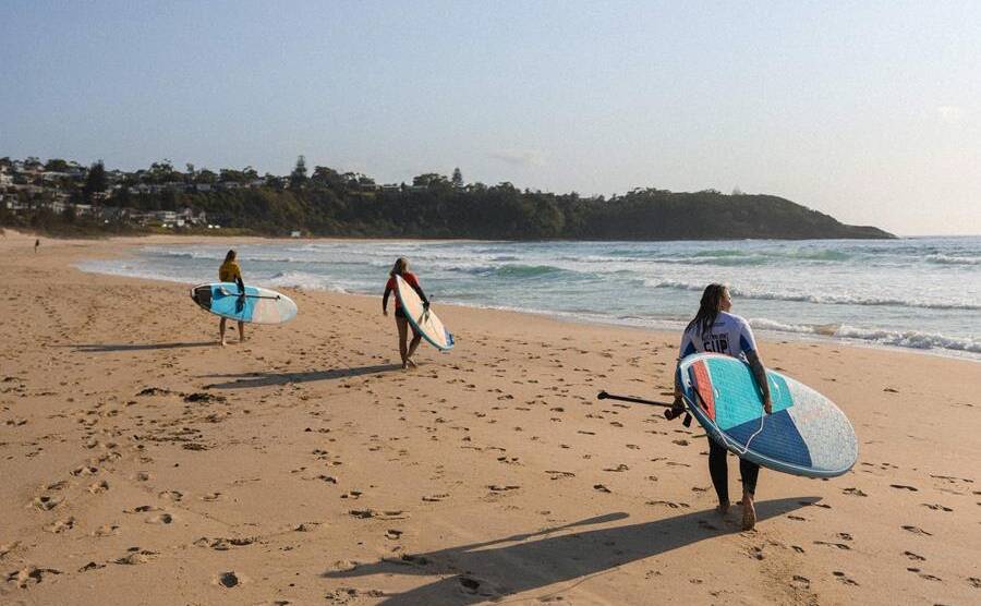 SUP competitors get ready for action at the SUP titles - day one was at Mollymook Beach. Picture supplied 