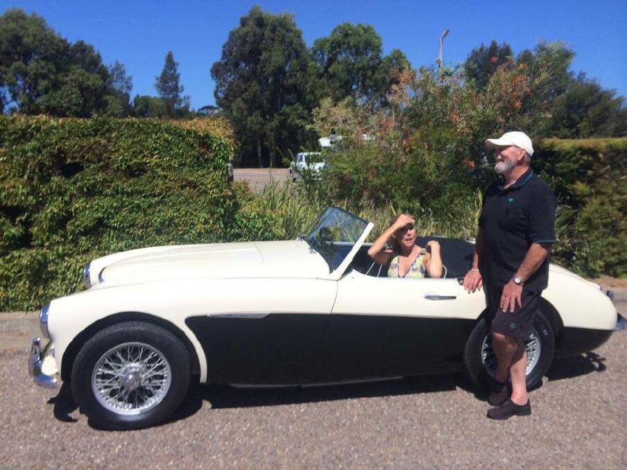 Bevan Cursley got Bega Australia Day ambassador Catriona Rowntree to hop in his 1958 Austin Healey for a photo...