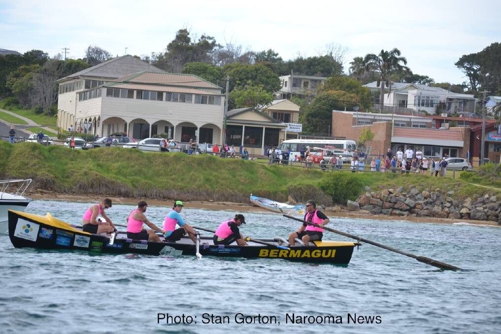 HOME PORT: Bermagui gets ready for the start of the leg 4 in the George Bass on Horseshoe Bay. Photo: Stan Gorton, Narooma News