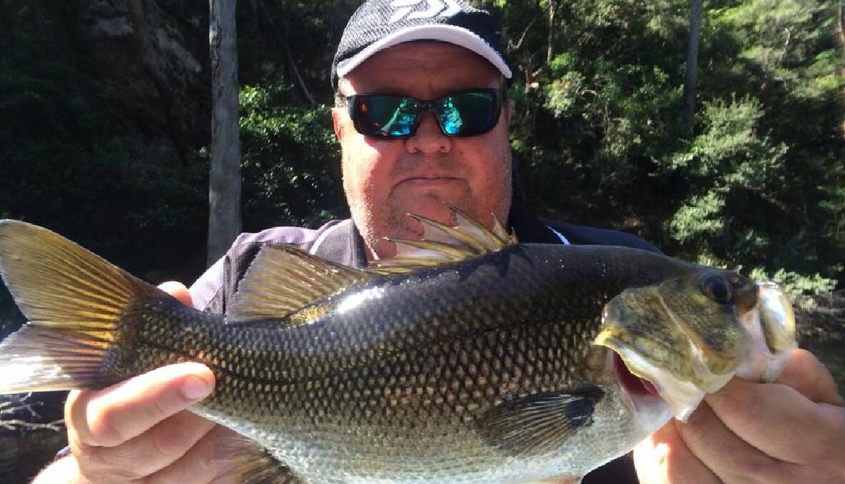 LAURIE’S BASS: Laurie from Bermagui not only caught his first ever bass, he also got the biggest fish of the day on Brogo Dam, just over 40cm, on Thursday fishing TT Spinnerbaits at the bank. 