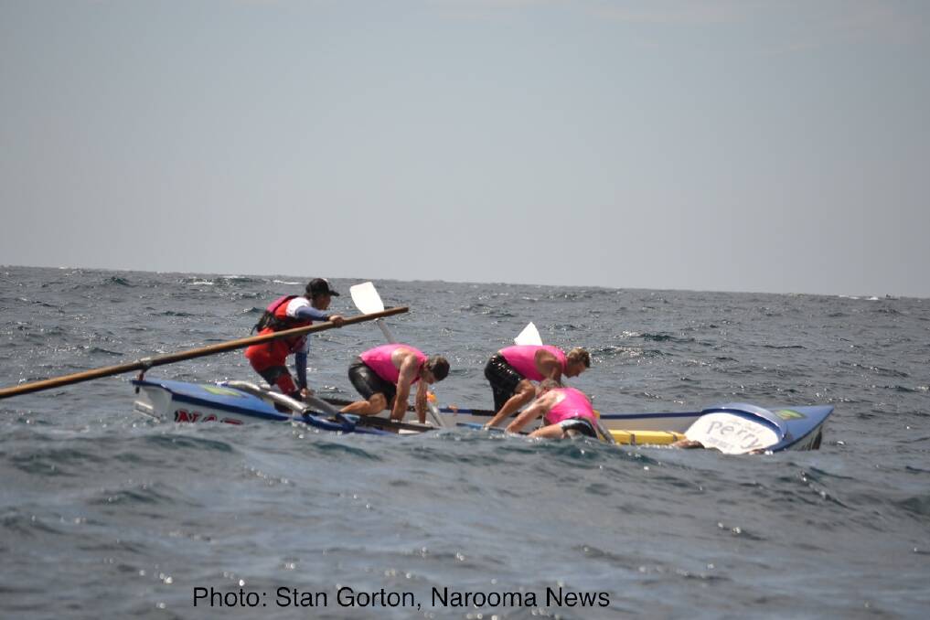 CREW CHANGE: Narooma conducts a crew change off Bermagui. Photo: Stan Gorton, Narooma News