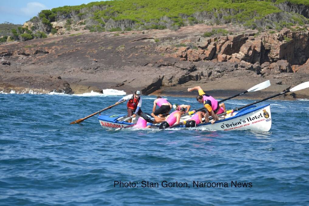 CREW CHANGE: Narooma conducts a crew change halfway between Eden and Pambula on the final day. Photo: Stan Gorton, Narooma News