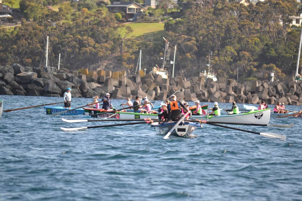 The Eden start at the Harbour break wall was something new. Photo: Stan Gorton, Narooma News