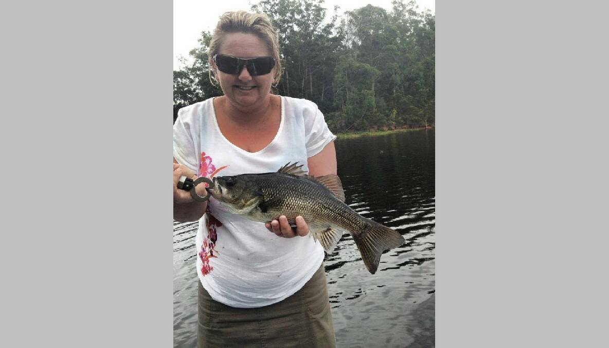 MUM’S BIG BASS: Josh Mccue and his family went bass fishing at Brogo and his wife Tania got biggest Brogo bass he's seen or heard of, measuring in at 42.5cm and caught on a Purple TT Lures Vortex spinnerbait. 