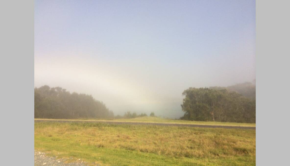 NO VIEW: Not much a view down toward the inlet from the Narooma Headland because of this morning’s fog.