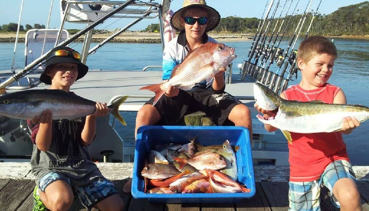 PLAYSTATION CREW: The boys had a successful reef fishing trip on the weekend fishing on the charter boat Playstation out of Narooma.