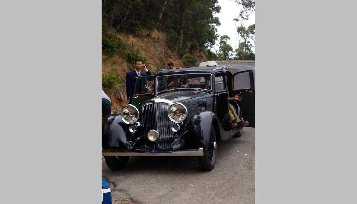OLD CAR: The classic car used during Tuesday’s filming of Angelina Jolie directed movie “Unbroken”.